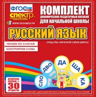 Динамические раздаточные пособия. Русский язык (веера). Читаем по слогам (слоги из двух букв). Конструируем слова (слоги из двух и трех букв). - fgospostavki.ru - Норильск