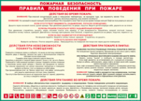 Таблица "Пожарная безопасность. Правила поведения при пожаре" (100х140 сантиметров, винил) - fgospostavki.ru - Норильск