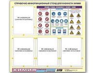 Стенд информационный "Правила техники безопасности в кабинете химии" (80х75, 4 кармана) - fgospostavki.ru - Норильск