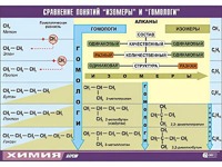 Таблица демонстрационная "Сравнение понятий изомер и гомолог" (винил 100x140) - fgospostavki.ru - Норильск