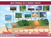 Таблица демонстрационная "Смена природных зон от полюсов к экватору" (винил 70*100) - fgospostavki.ru - Норильск