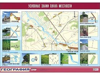 Таблица демонстрационная "Условные знаки плана местности" (винил 100*140) - fgospostavki.ru - Норильск