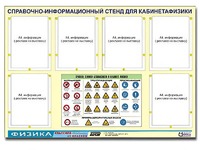 Стенд информационный "Правила техники безопасности в кабинете физики" (80х110, 6 карманов) - fgospostavki.ru - Норильск
