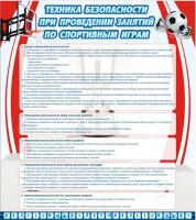 Стенд "Техника безопасности занятий по спортивным играм" - fgospostavki.ru - Норильск