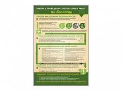 Стенд "Правила выполнения лабораторных работ по биологии" Вариант 1 - fgospostavki.ru - Норильск
