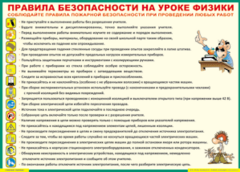 Таблица "Правила безопасности на уроке физики" (100х140 сантиметров, винил) - fgospostavki.ru - Норильск