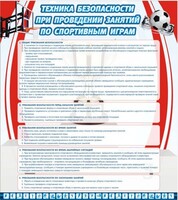 Стенд "Техника безопасности занятий по спортивным играм" - fgospostavki.ru - Норильск