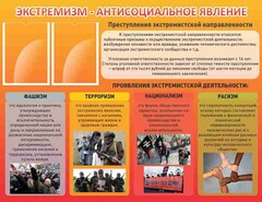 Стенд "Экстремизм-антисоциальное явление" - fgospostavki.ru - Норильск