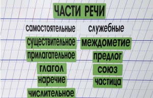 Набор магнитных карточек "Части речи" (фон зелёный) - fgospostavki.ru - Норильск