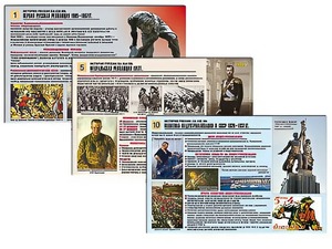 Комплект таблиц по истории "История России XX - XXI вв." раздаточные (цветные, ламинированные, А4, 12 штук) - fgospostavki.ru - Норильск