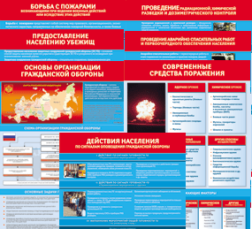 Комплект таблиц "Основы гражданской обороны (МЧС РФ)" 13 штук. - fgospostavki.ru - Норильск