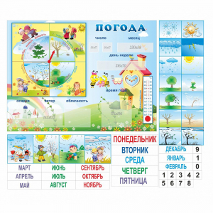 Стенд "Погода" с карманами для вставок - fgospostavki.ru - Норильск