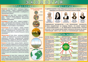Таблица "Экология. Определения и история" (100х140 сантиметров, винил) - fgospostavki.ru - Норильск