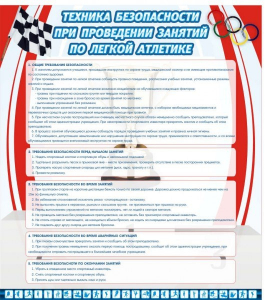 Стенд "Техника безопасности занятий по легкой атлетике" - fgospostavki.ru - Норильск