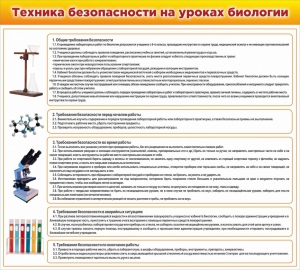 Стенд "Техника безопасности на уроках биологии" Вариант 2 - fgospostavki.ru - Норильск