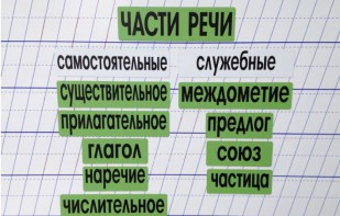 Набор магнитных карточек "Части речи" (фон зелёный) - fgospostavki.ru - Норильск