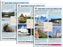 Комплект таблиц по географии "Уникальные объекты Европейской части России" раздаточные (цветные, ламинированные, А4, 12 штук) - fgospostavki.ru - Норильск