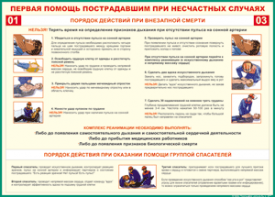 Таблица "Порядок действий при внезапной смерти" (100х140 сантиметров, винил) - fgospostavki.ru - Норильск