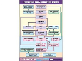 Таблица демонстрационная "Генетическая связь органических веществ" (винил 100x140) - fgospostavki.ru - Норильск