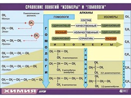Таблица демонстрационная "Сравнение понятий изомер и гомолог" (винил 70x100) - fgospostavki.ru - Норильск