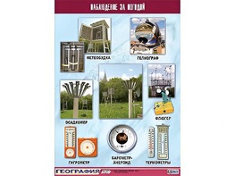 Таблица демонстрационная "Наблюдение за погодой" (винил 70*100) - fgospostavki.ru - Норильск