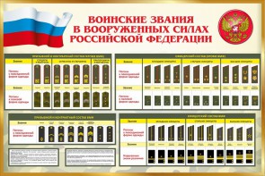 Стенд "Воинские звания в вооруженных силах РФ" - fgospostavki.ru - Норильск