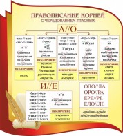 Стенд "Правописание корней с чередованием гласных" - fgospostavki.ru - Норильск