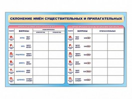 Фрагмент (демонстрационный) маркерный (двухсторонний) "Склонение имен существительных и прилагательных" - fgospostavki.ru - Норильск